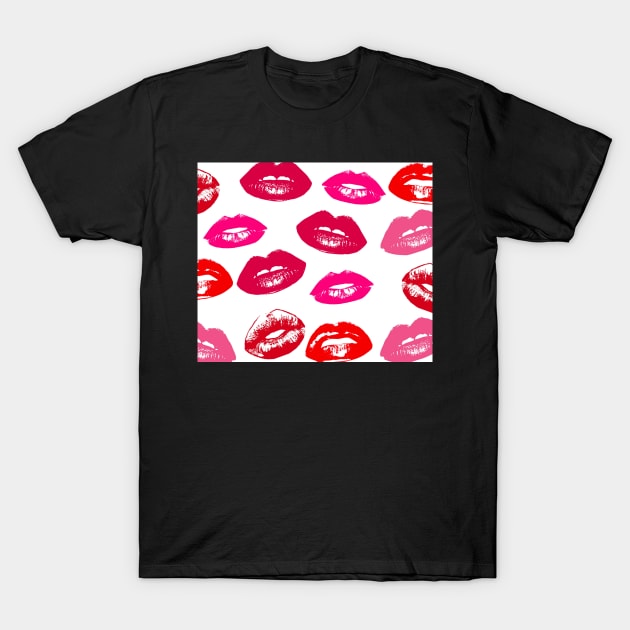 Lipstick Print T-Shirt by GlowstickDesign